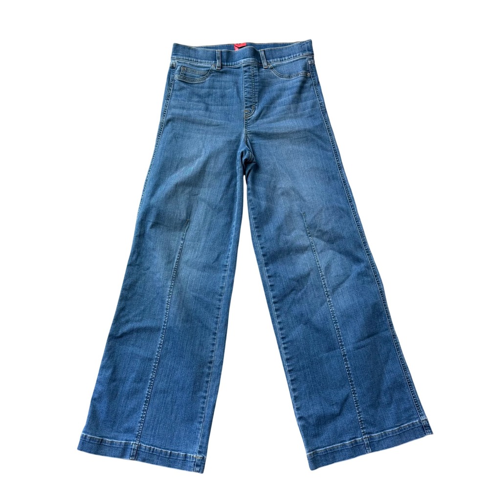 SPANX Flare Jeans Vintage Indigo High Rise Wide Leg Tall Size Large 20407T